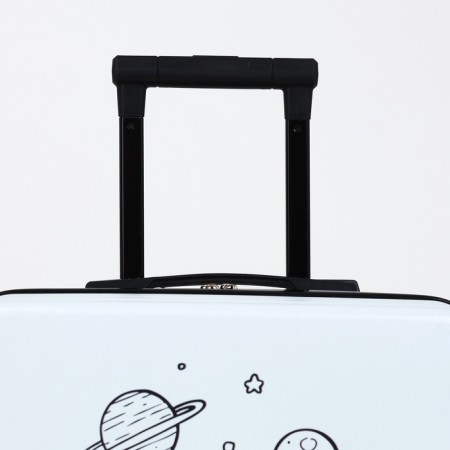 Small suitcase 20 "On a zipper, code castle, 4 wheels, white color-4
