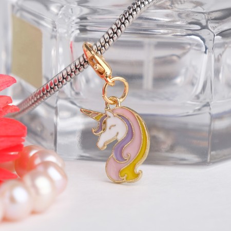 Charm "Unicorn", colored in gold-1