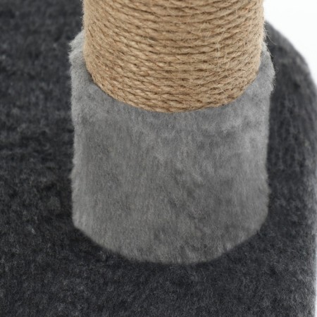 Claw "Piggon" with a hammock, a toy and a shelf, 64 x 34 x 104 cm, (fur, jute) gray-7