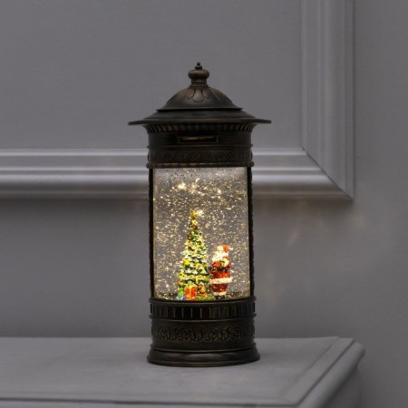 LED figure "Lantern with Santa Claus" 14 × 27 × 14 cm, plastic, AAX3 batteries (not complete), USB, glow warm white