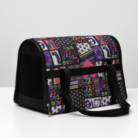 Bag - Animal carrying, folding, nylon, 39 x 23 x 25 cm, mix of colors-1
