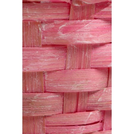 Wicker basket, D13 x H9.5/28cm, bamboo, light pink-6
