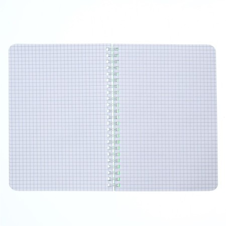 Notebook A5-80 sheets in a cage, on a crest, a plastic cover, a removable ruler made of transparent plastic, mint,-1