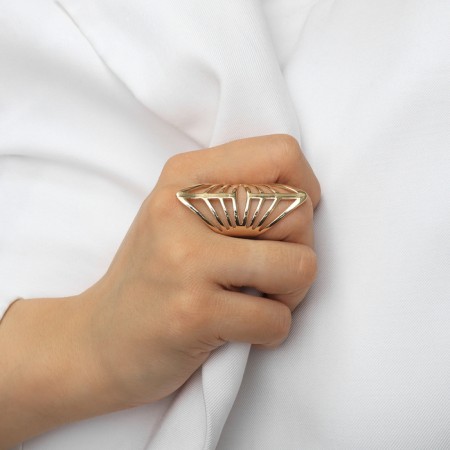 Ring Metal "Trend" peaks, color gold, size 18-3