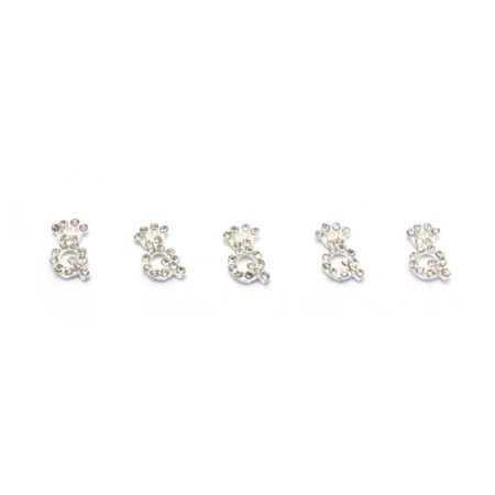 Metal fittings Pole "Silver Pandora with Rhilizers", 2 pcs