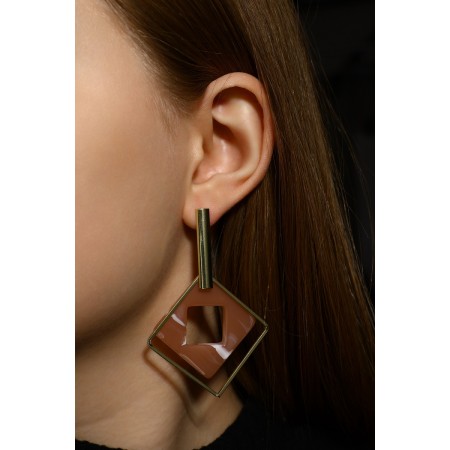 Earrings Assorted "Illusion", powder color in gold-8
