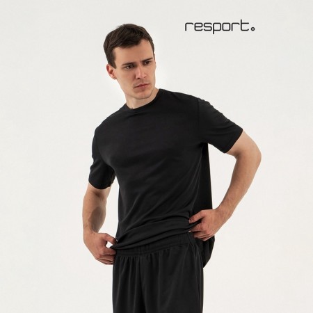 Male T -shirt, basic, size S (46), black color