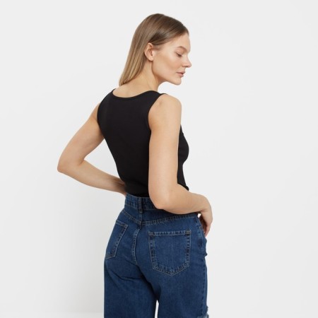 T -shirt female, black color, size 44 (m)-1