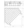 Corner shelf with hooks, width 21 cm, chrome