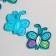 Decor for the work of acrylic "Children's drawing. Blue butterfly" 3.4x3.2 cm