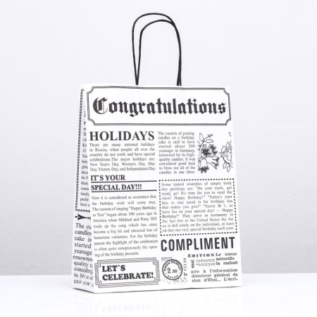 Crafts "newspaper" white 25 x 10 x 32 cm