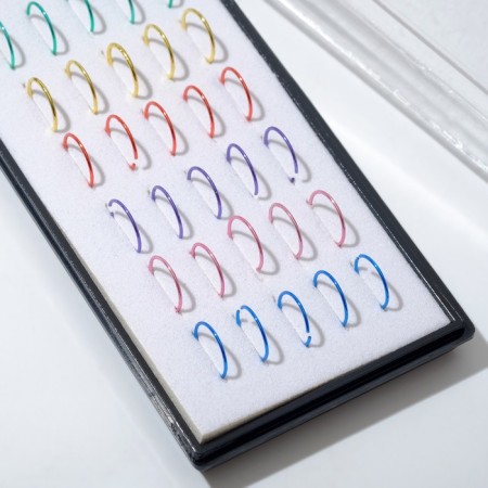 Piercing in the nose "Ring", D = 8 mm, set 40 pcs., Mix 750 color-2
