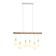 Suspended EVOLUCE lamp. SL1142.503.06. Bagetti. 6x60 watts, E27, 85x4x29 cm, white color, light wood