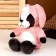 Soft toy "Dog" in a hare costume, 30 cm, pink color
