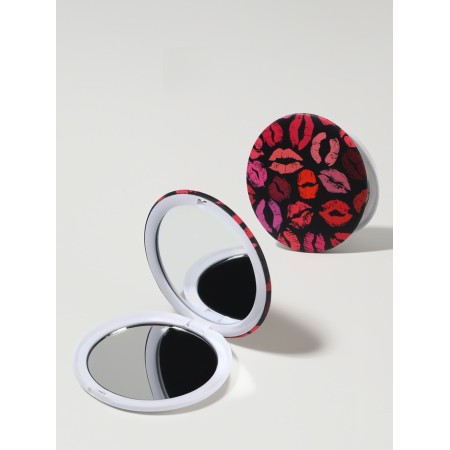 Mirror folding circle (2) s/took D7.3cm kisses MIX PLAST PACK qf