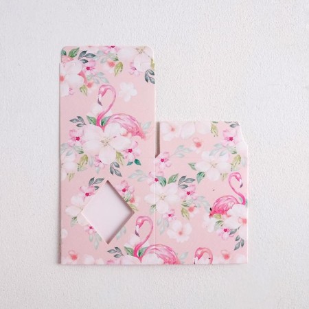 Bonbonniere box, gift packaging, Flamingo, 6 x 7 x 6 cm-4