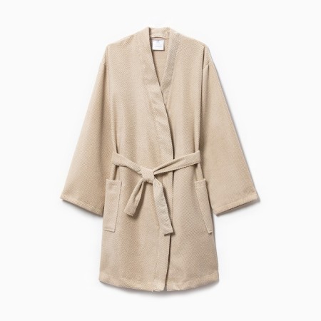 Women's bathrobe, col. Beige, rr 50-52, 100% polyester, 300 g/m2-5