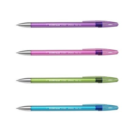 Gel pen Erichkrause R-301 Spring Gel Stick, blue ink, node 0.5 mm, letter line 600 meters-6