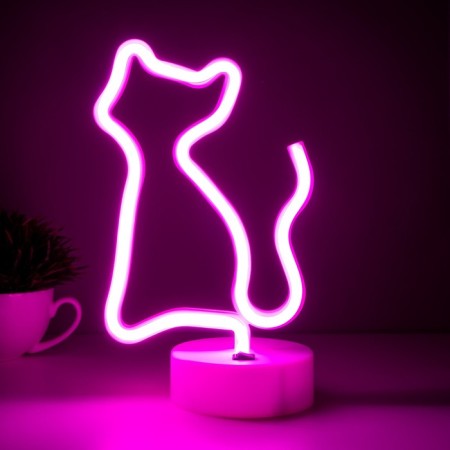 Night "cat" LED (pink light) from 3haaa USB 15x10x25 cm Risalux-2