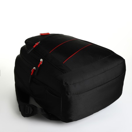 Youth backpack from lightning textiles, 5 pockets, black/red color-4