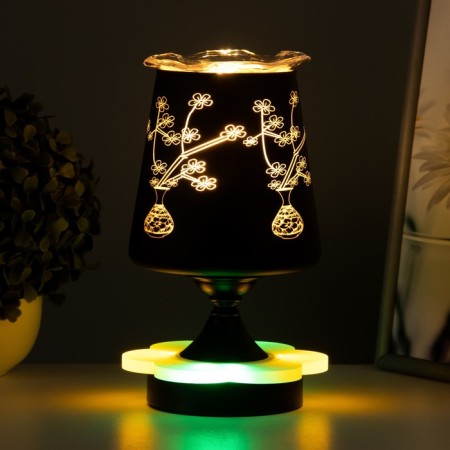 Aroma lace with backlight "Flower" E14 40W +RGB black 12.5x12.5x23 cm-2
