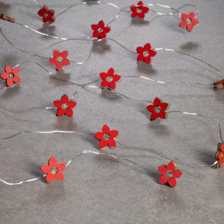 Garland “thread” 2 m dews with nozzles “flower”, IP20, silver thread, 20 LED, glow warm white, AAX2-2