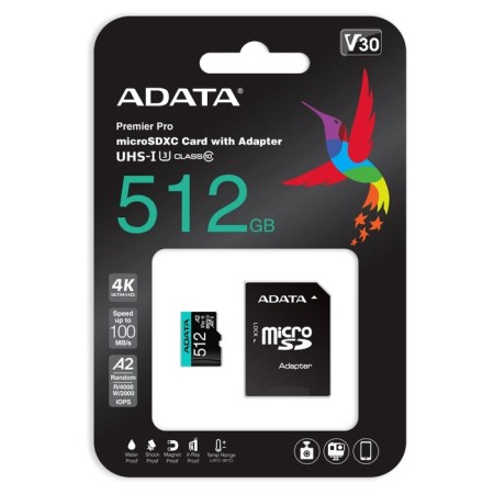 Карта памяти microSDXC 512GB A-Data AUSDX512GUI3V30SA2-RA1 Premier Pro + adapter-3