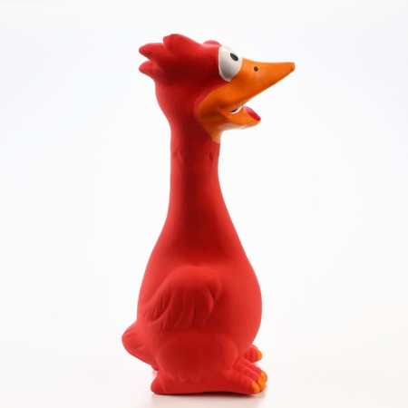 Loy toy for dogs from latex "I am duck, I smile!", 19 cm, red/yellow-1