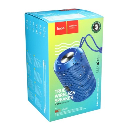 Portable column Hoco HC1, 5 W, 1200 mAh, BT5.0, Microsd, USB, AUX, FM radio, blue-7
