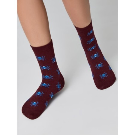 Socks Children's cotton Contse Kids Tip-Top "Spider", size 24, Bordeaux color