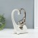 Souvenir Ceramics "Elephant with an elephant. Heart" White with silver 7.3x17.5x22 cm