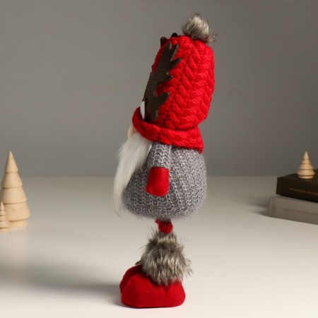 Interior doll "Santa Claus in a hat with deer horns" 38 cm-3