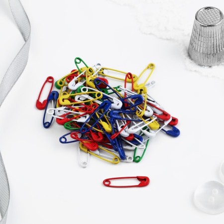 English pins, 19 mm, 80 pcs, colorful color-1