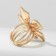 Ring metal "Flower" sakura, white color in gold, dimensionless