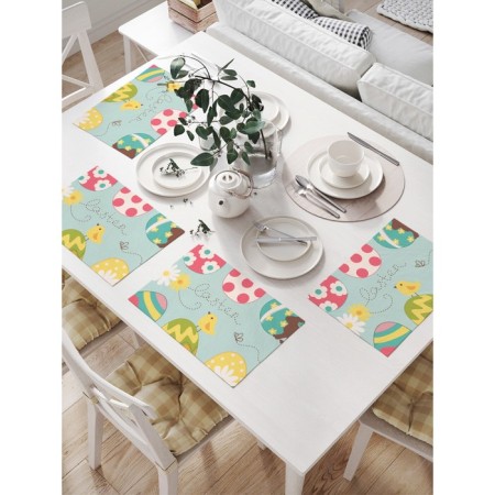 A set of napkins for setting the table "Paced Easter eggs", rectangular, size 32x46 cm, 4 pcs