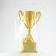 Cup 092, award figure, gold, plastic stand, 19.8 x 10.5 x 8 cm.