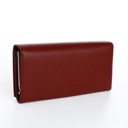 Women's wallet on magnets, burgundy color-1