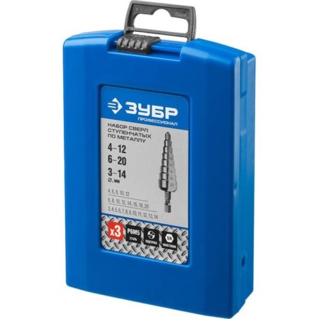 A set of drills of step bison, steel P6M5, 3-20 mm, 3 pcs-1