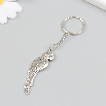 Metal key "parrot" silver 1.6x5.5 cm-1