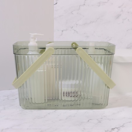 Organizer for storage, a basket with handles, 1 section, 27 × 17 × 16.5 cm, translucent color/mix-1
