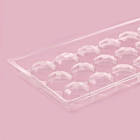 Form for chocolate and sweets "Diamond", 18 cells, 22 × 11 cm, color transparent color-4
