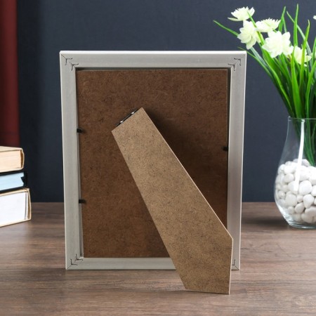 Photo frame plastic 15x20 cm "Valentine" white with a gold drawing 23x18 cm-3