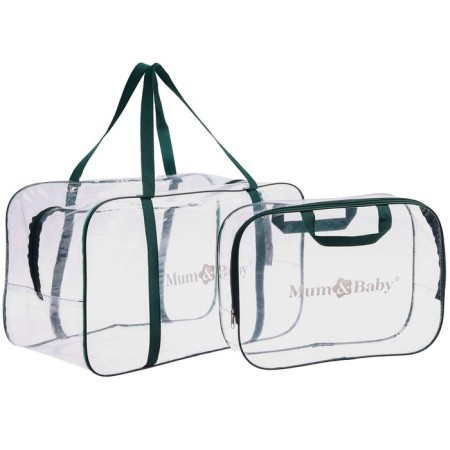 Bag in the hospital, with a cosmetic bag, green color