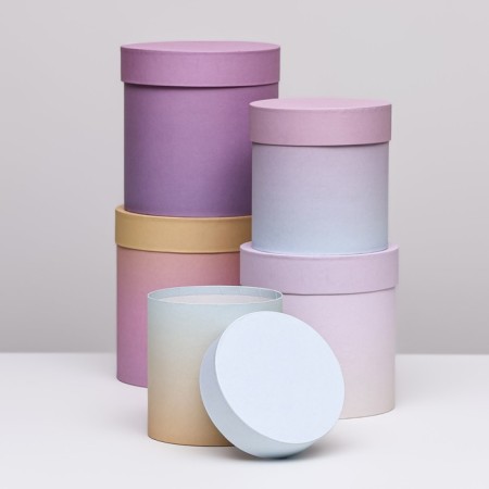 A set of round gift boxes 5 in 1 “Gradient Style”, 20 × 20 × 20–13.5 × 13.5 × 13.5 cm-2