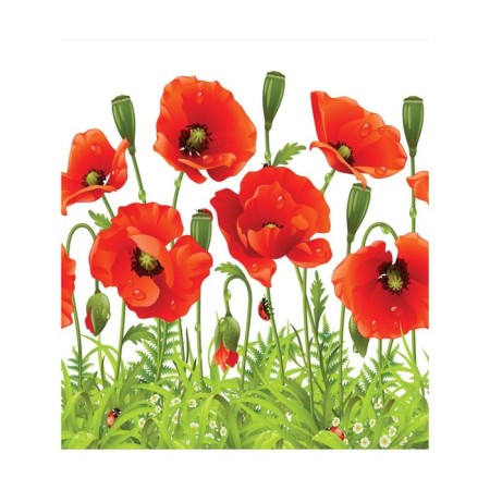 Set of napkins for setting the table "Fragrant poppies", rectangular, size 32x46 cm, 4 pcs-2