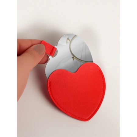 Mirror Heart (1) b/took 8.4*9.5cm/7.5*9cm leatherette/acrylic red package QF-2