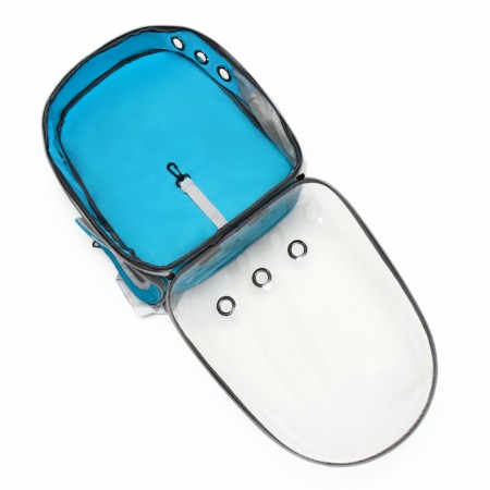 The backpack for carrying animals is transparent, 31 x 28 x 42 cm, blue-6
