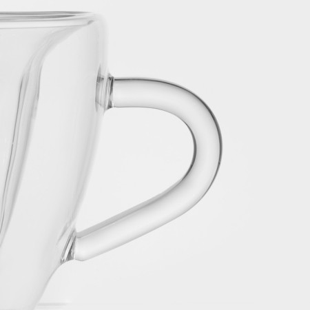 Glass mug with double walls Magistro "Heart", 150 ml, 11 × 8 × 7.5 cm-3