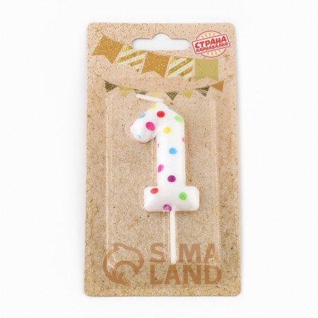 Candle in a cake for birthday "Color confetti", number "1", 5.5 cm-2