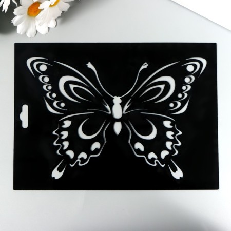 Plastic stencil "Butterfly No. 4" 19.5x14 cm